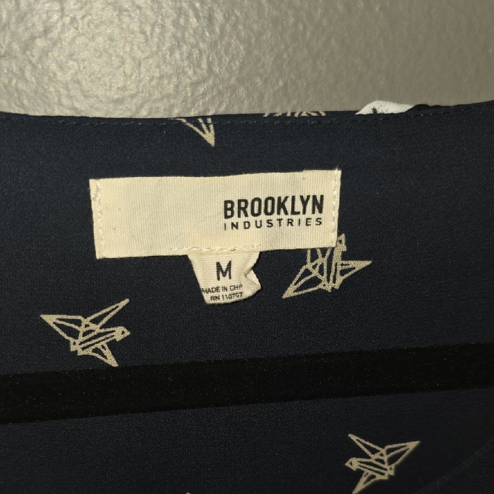 Brooklyn Industries Navy Mini Dress with Bird Print - Picture 2 of 4